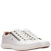 CLARKS WOMENS ZIP LACE COMFORT SHOE - WHITE LEATHER